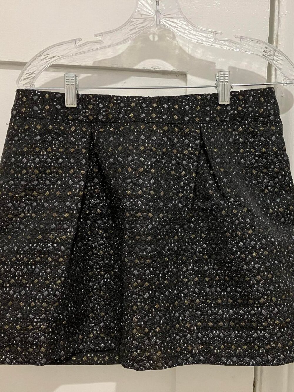 Fancy Black Gold & Silver Metallic Skirt Size 8